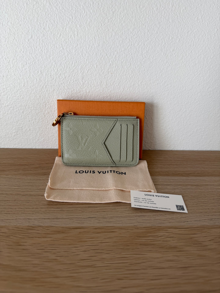 Louis Vuitton Monogram Empreinte Porto Cults Romy Coin/Card Case Matcha Green w/Full Inclusion ESD3
