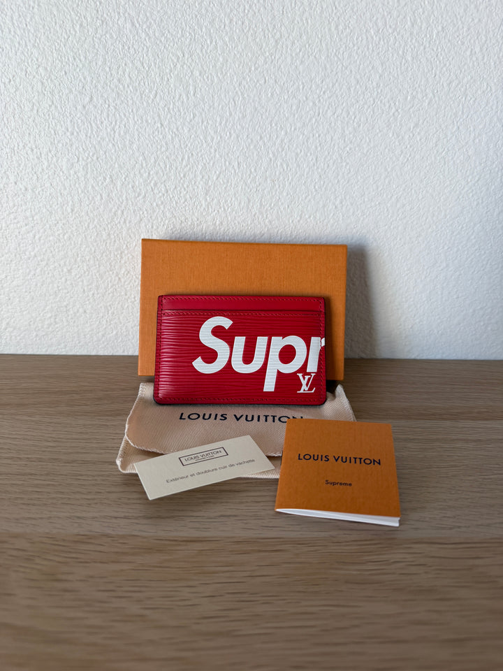 Louis Vuitton x Supreme Epi Porte Cartes Sampur Card Holder Red w/Full Inclusion VTR2
