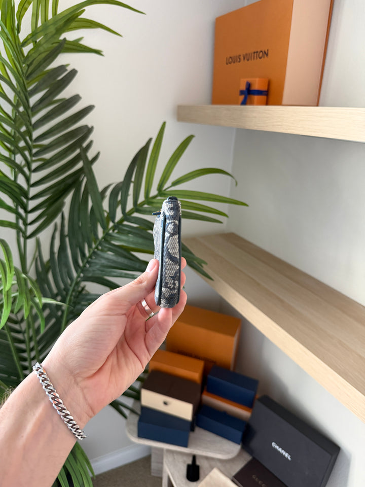 Dior Trotter Saddle Pochette Cles Navy Blue VTR4