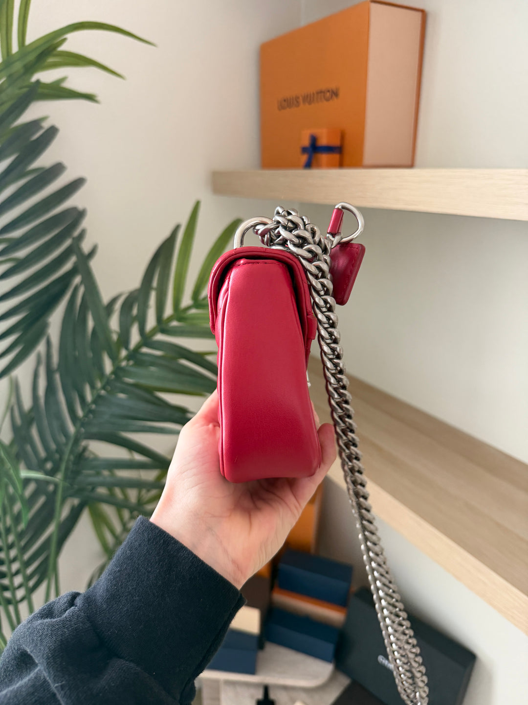 Louis Vuitton New Wave PM Chain Shoulder Bag Red w/Literature #266