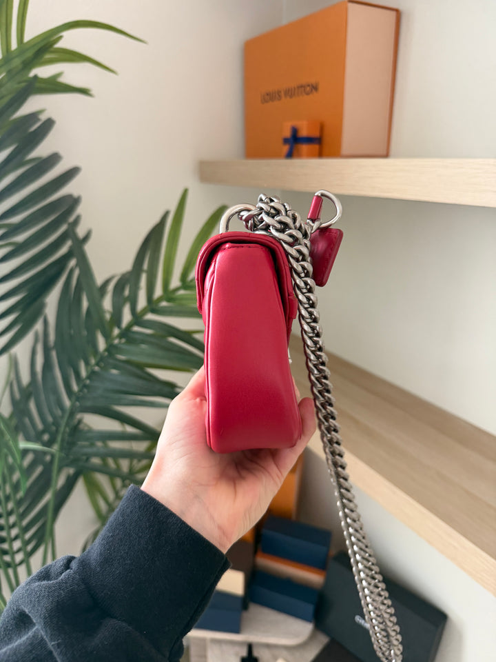 Louis Vuitton New Wave PM Chain Shoulder Bag Red w/Literature #266