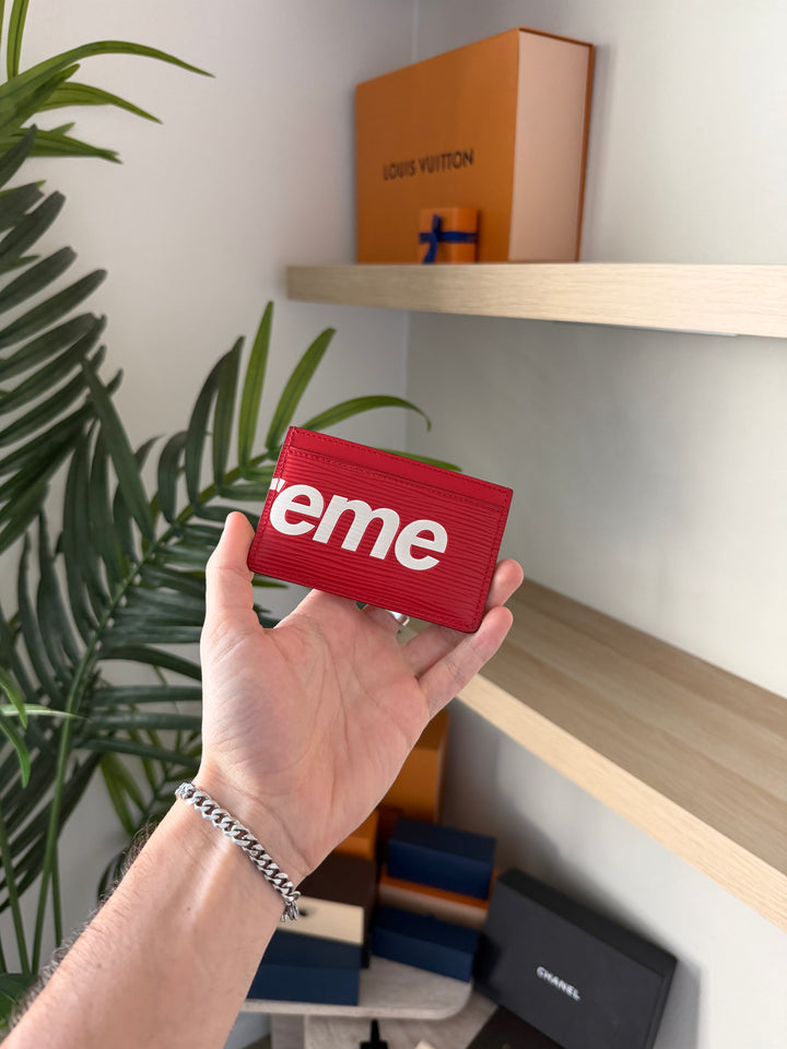 Louis Vuitton x Supreme Epi Porte Cartes Sampur Card Holder Red w/Full Inclusion VTR2