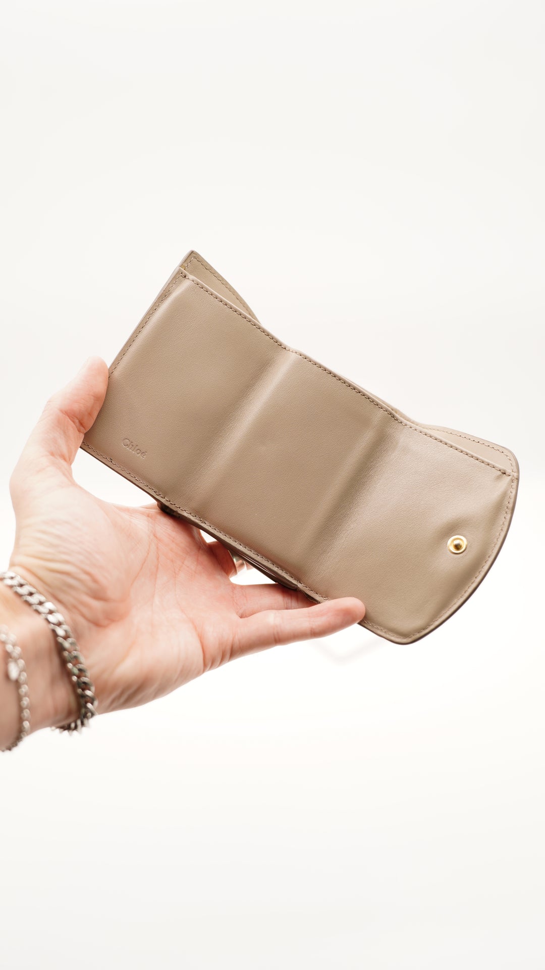 Chloe Leather Compact Trifold Wallet