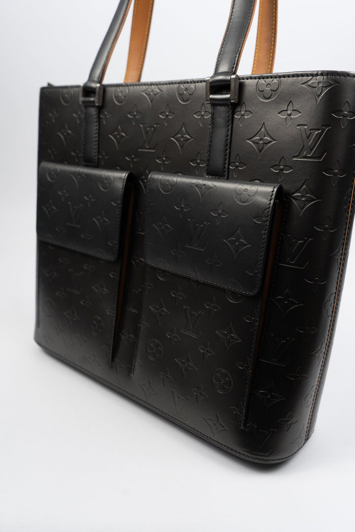 Louis Vuitton Monogram Matte Vernis Wilwood GM Shoulder Bag Black EX12