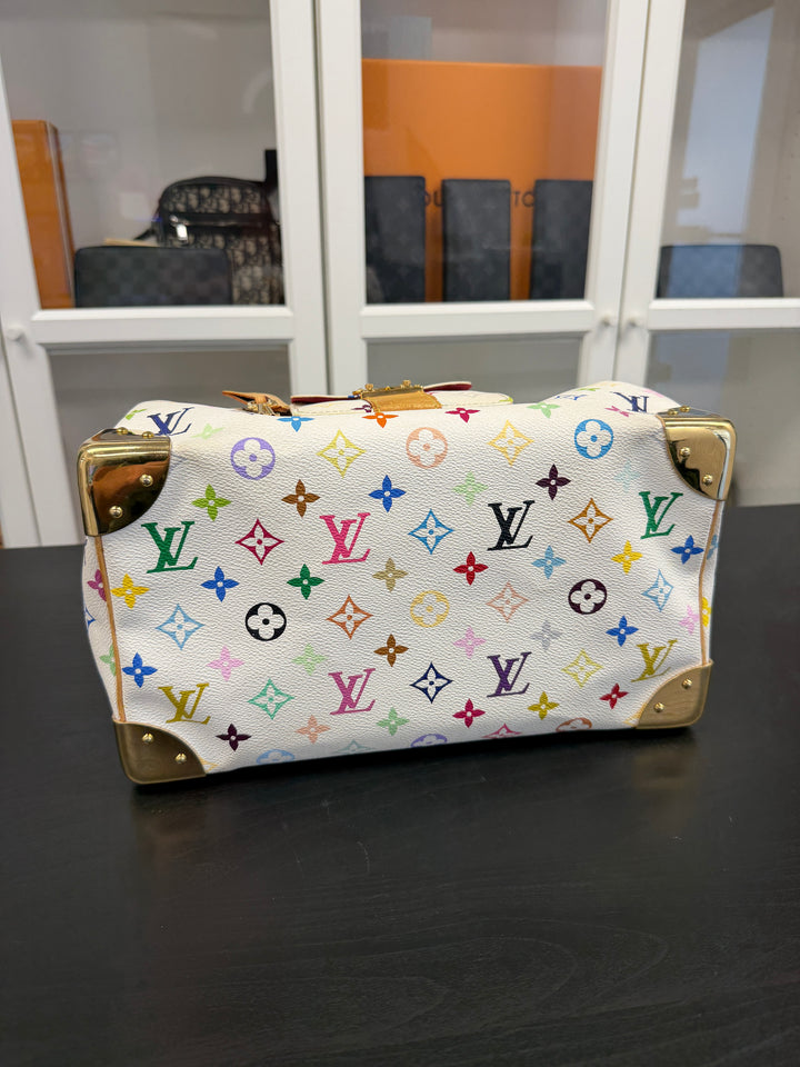Louis Vuitton Monogram Murakami Multicolor Speedy 30 Handbag White w/Dust Bag GH10
