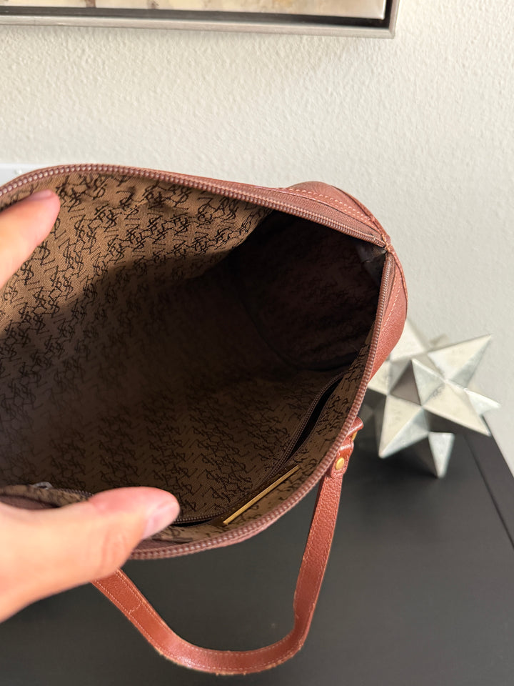 Saint Laurent Leather Cassandra Mini Boston Bag Brown SB57