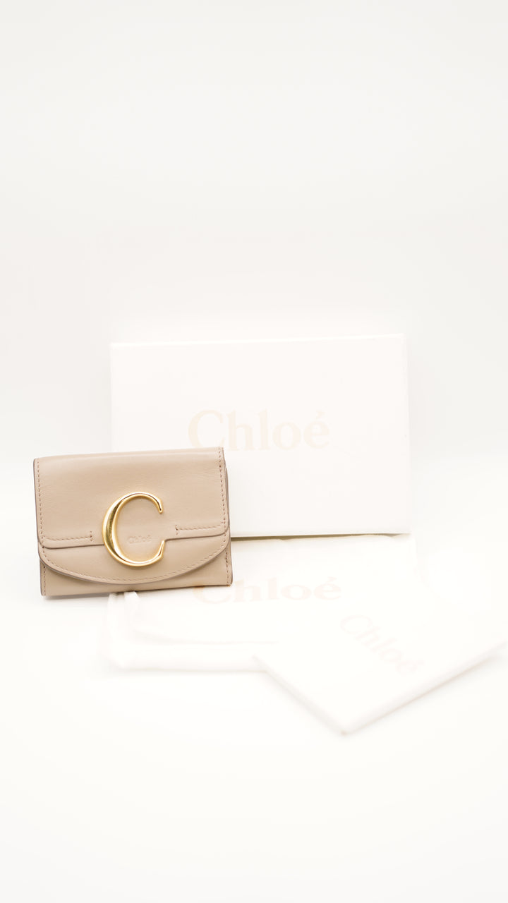 Chloe Leather Compact Trifold Wallet