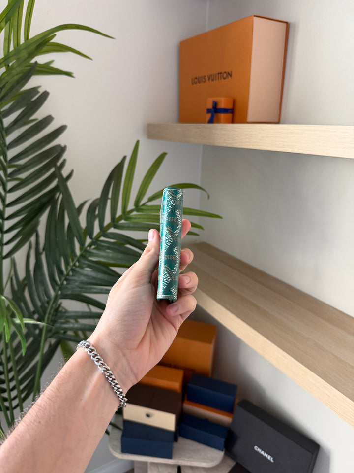 Goyard Herringbone Leather Card Case Green w/Full Inclusion  VTR3