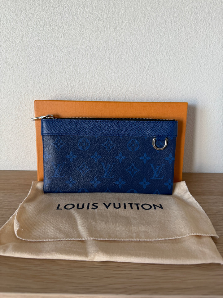 Louis Vuitton Monogram Taigarama PM Discovery Wallet Blue w/Full Inclusion TRY1