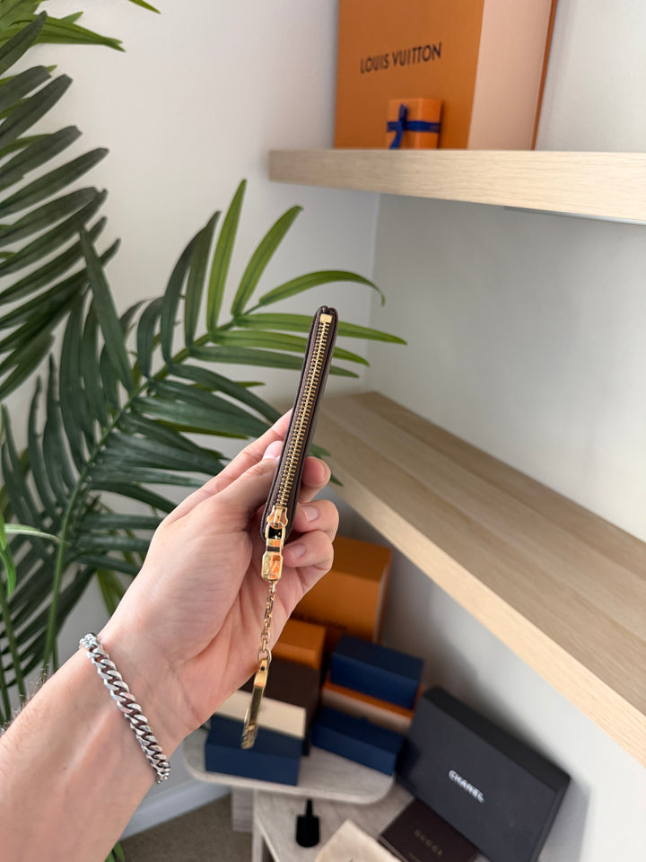 Louis Vuitton Monogram Pochette Cles Coin Wallet Brown VTR7