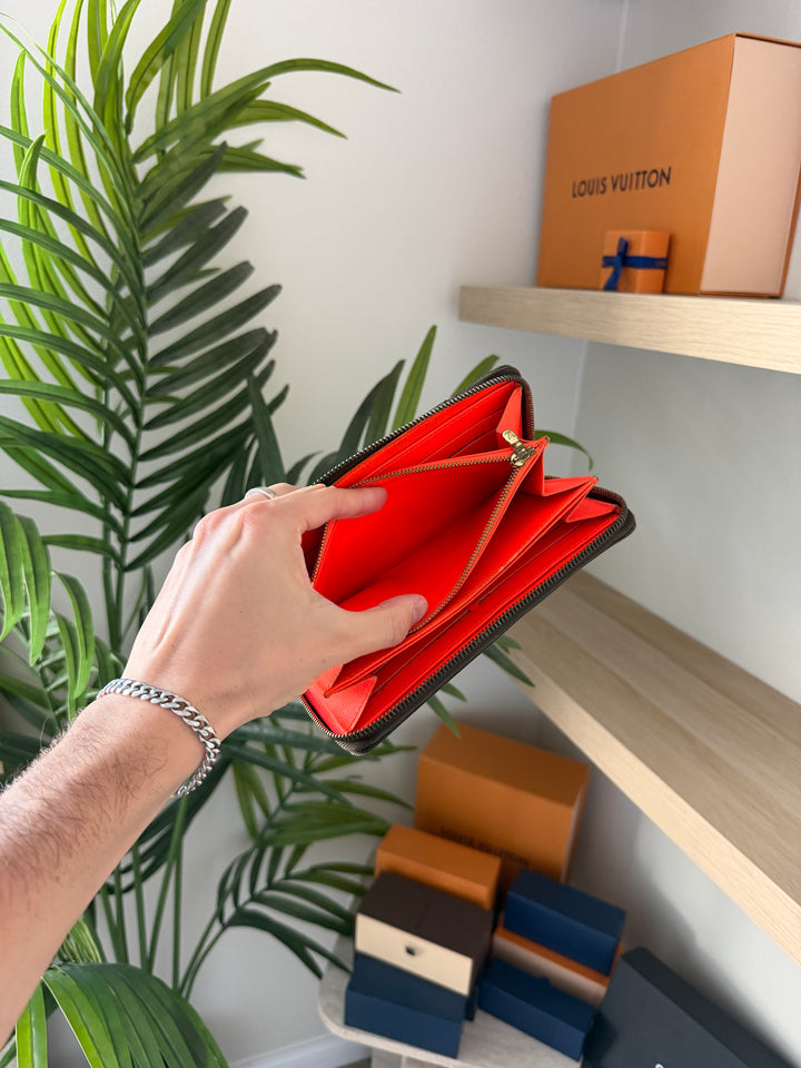 Louis Vuitton Monogram Graffiti Long Zippy Wallet Orange w/Full Inclusion VTR5