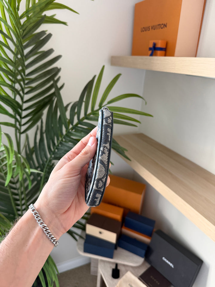 Dior Trotter Saddle Pochette Cles Navy Blue VTR4