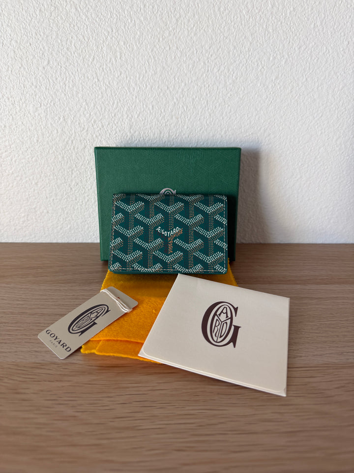 Goyard Herringbone Leather Card Case Green w/Full Inclusion  VTR3