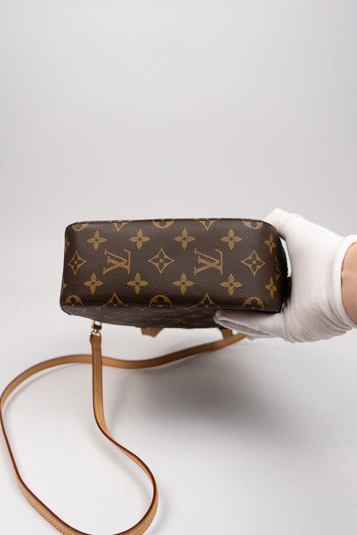 Louis Vuitton Spontini Hand Bag Brown w/Shoulder EX4