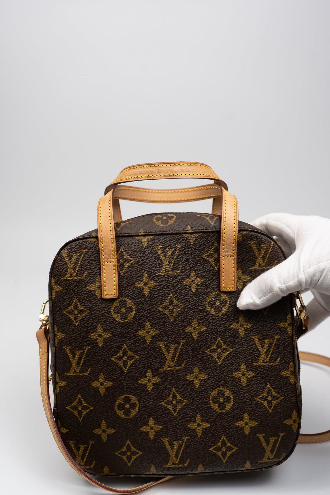 Louis Vuitton Spontini Hand Bag Brown w/Shoulder EX4