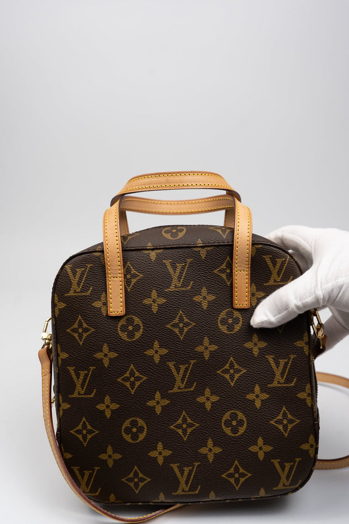 Louis Vuitton Spontini Hand Bag Brown w/Shoulder EX4