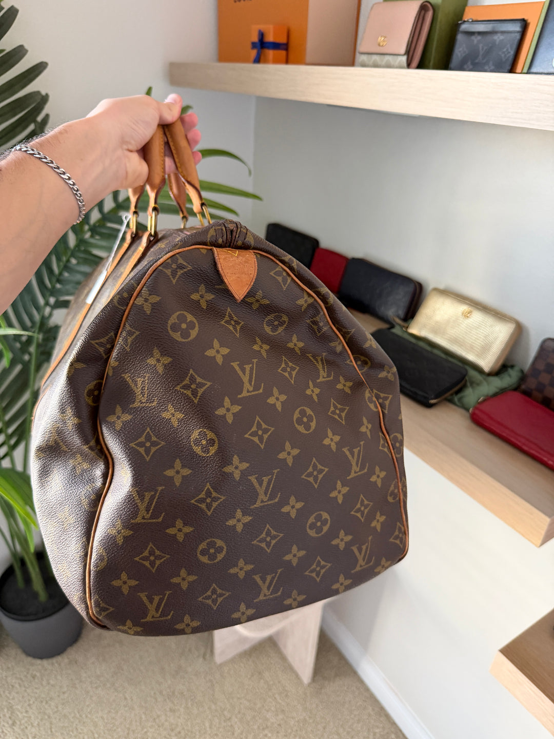Louis Vuitton Monogram Keepall 55 Travel Boston Bag QAS2