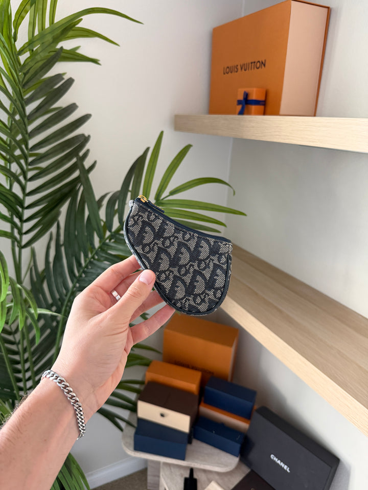 Dior Trotter Saddle Pochette Cles Navy Blue VTR4