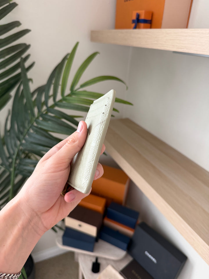 Louis Vuitton Monogram Empreinte Porto Cults Romy Coin/Card Case Matcha Green w/Full Inclusion ESD3