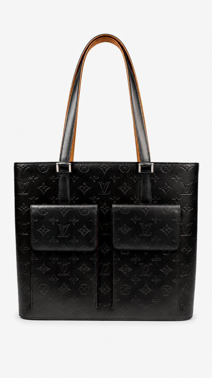 Louis Vuitton Monogram Matte Vernis Wilwood GM Shoulder Bag Black EX12