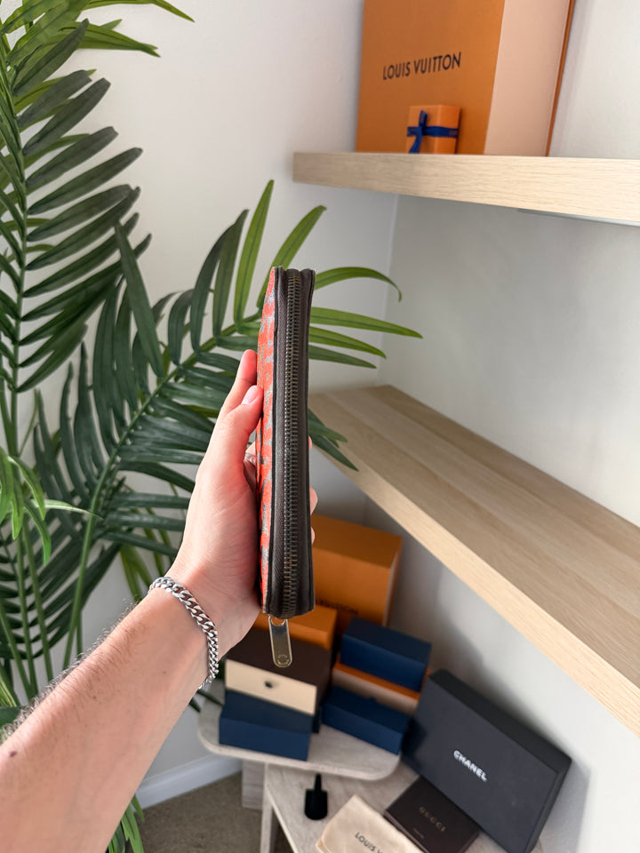 Louis Vuitton Monogram Graffiti Long Zippy Wallet Orange w/Full Inclusion VTR5