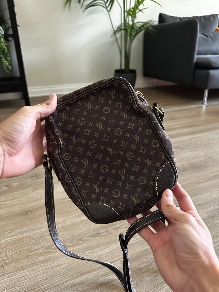 Louis Vuitton Monogram Mini Lin Danube Crossbody Bag Brown