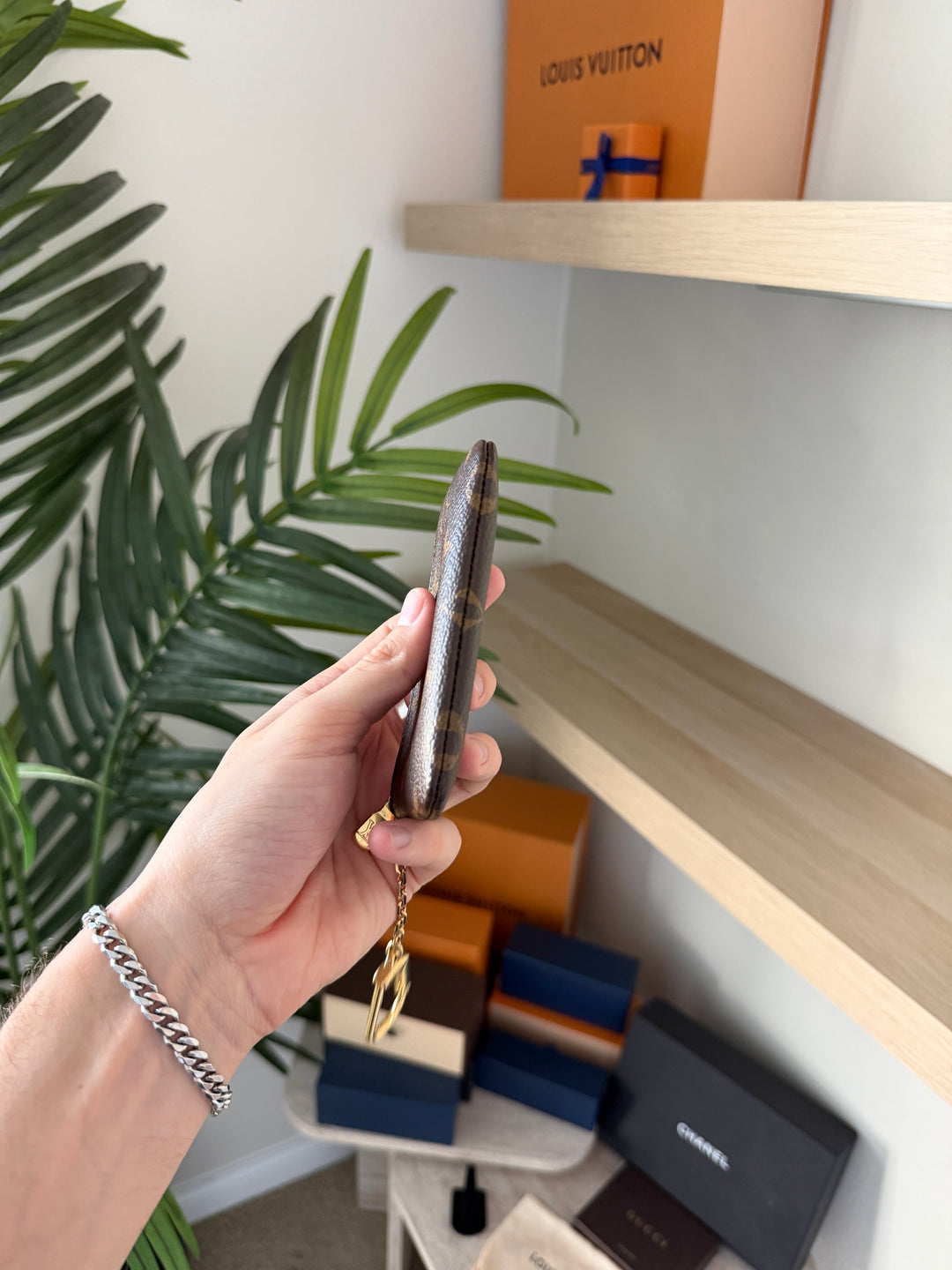 Louis Vuitton Monogram Pochette Cles Coin Wallet Brown VTR7