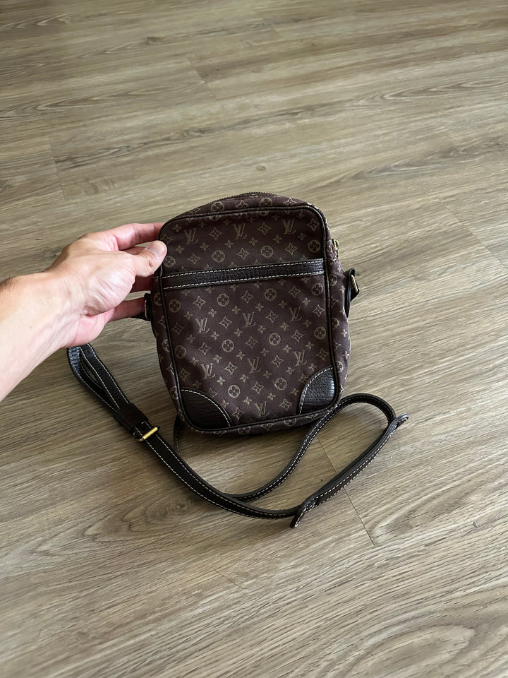 Louis Vuitton Monogram Mini Lin Danube Crossbody Bag Brown