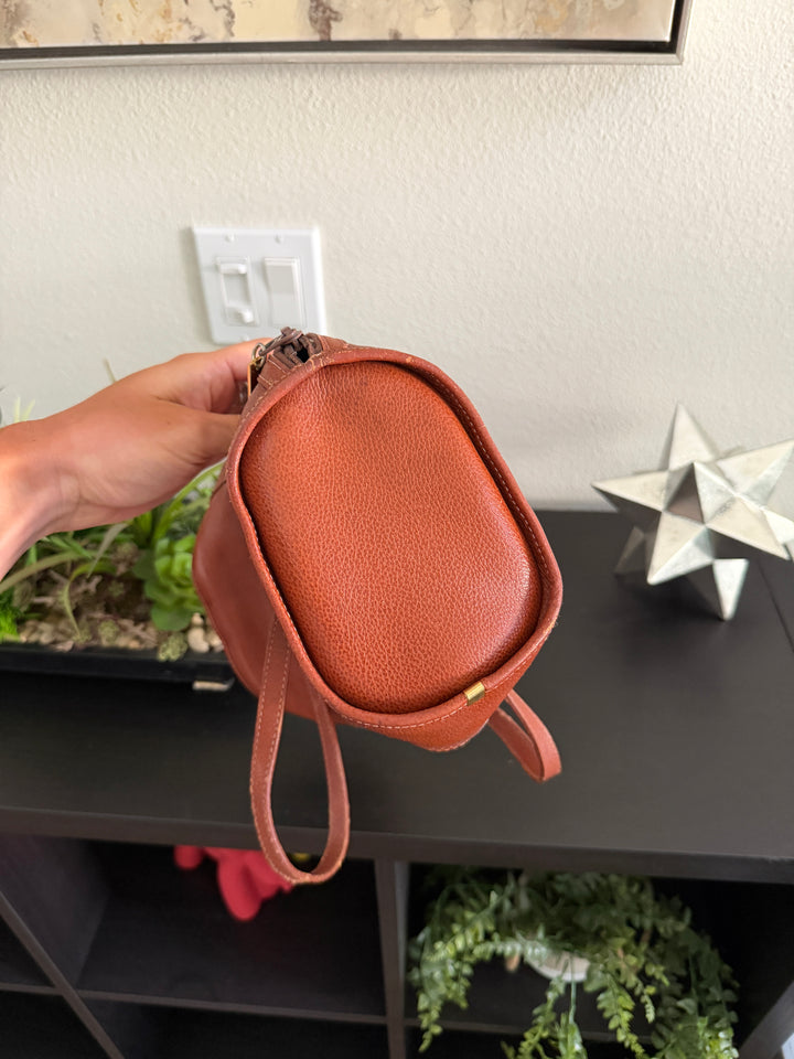 Saint Laurent Leather Cassandra Mini Boston Bag Brown SB57