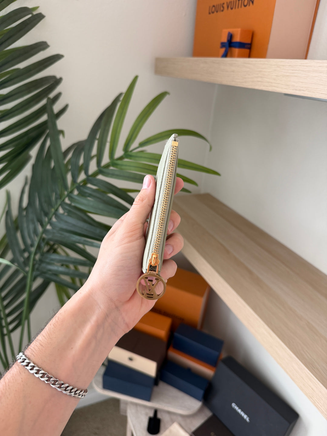 Louis Vuitton Monogram Empreinte Porto Cults Romy Coin/Card Case Matcha Green w/Full Inclusion ESD3