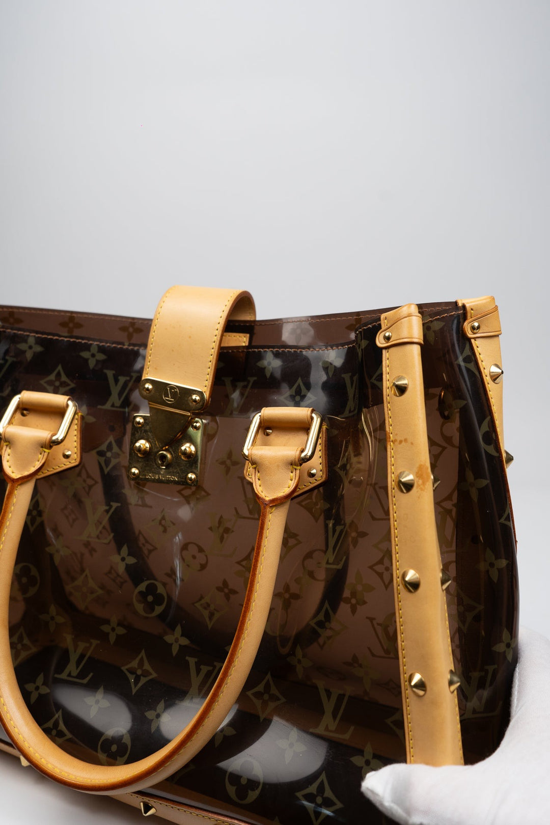 Louis Vuitton Clear Monogram Neo Cabas MM Patent Leather Shoulder Bag EX5