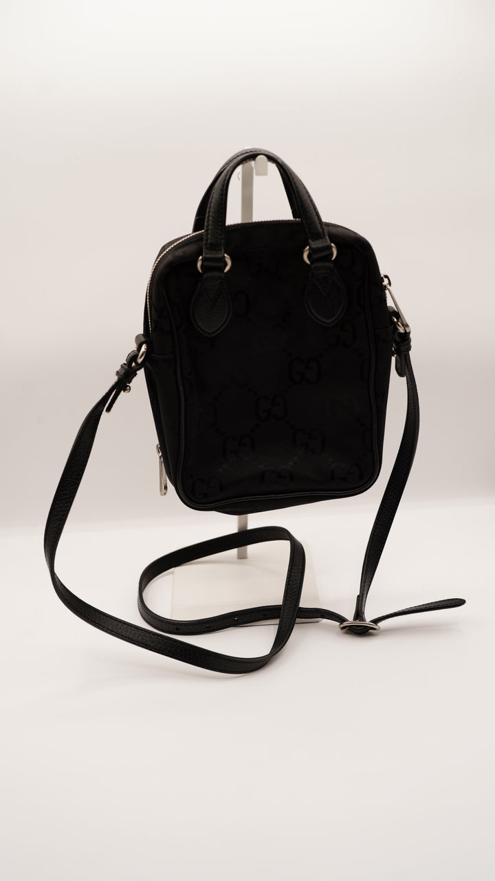 Gucci Off the Grit Canvas 2WAY Crossbody Bag Black