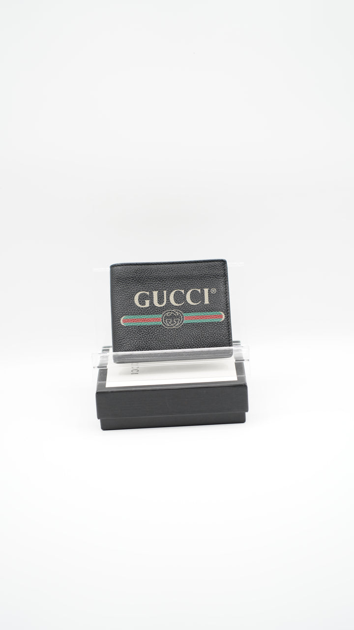 Gucci Vintage Logo Calf Leather Bifold Wallet Black