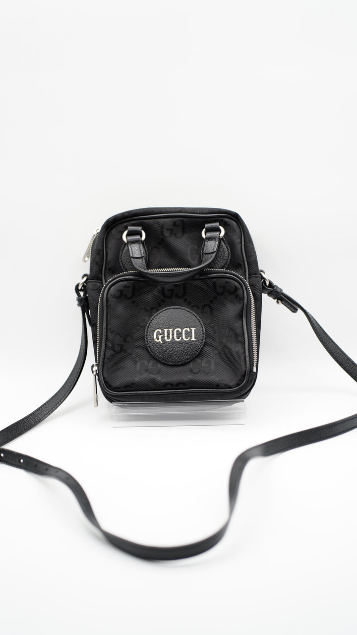 Gucci Off the Grit Canvas 2WAY Crossbody Bag Black