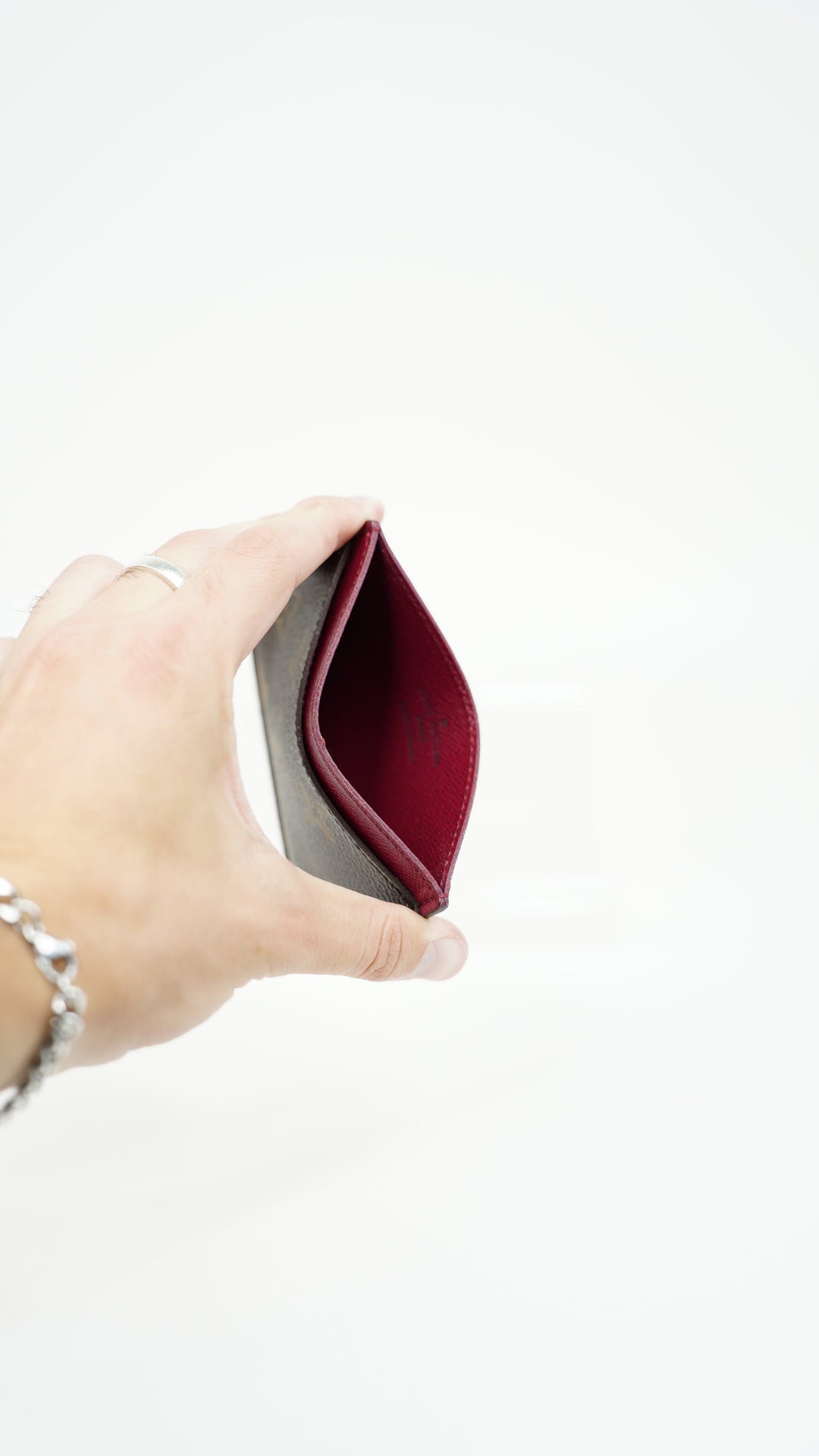 Louis Vuitton Monogram Porte Cartes Sampur Card Holder Brown x Fuchsia BM40