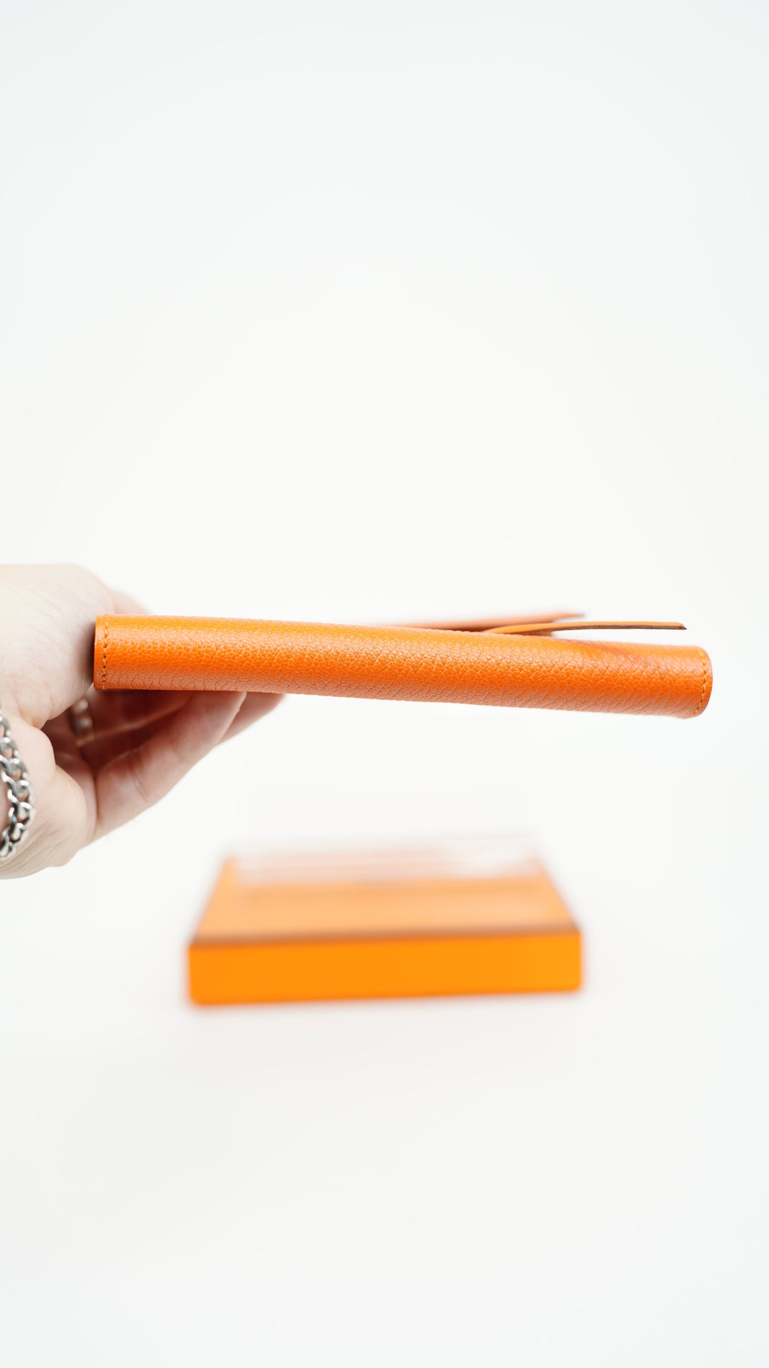 Hermes Serie Chevre Mysore Orange Book Cover Wallet BM10