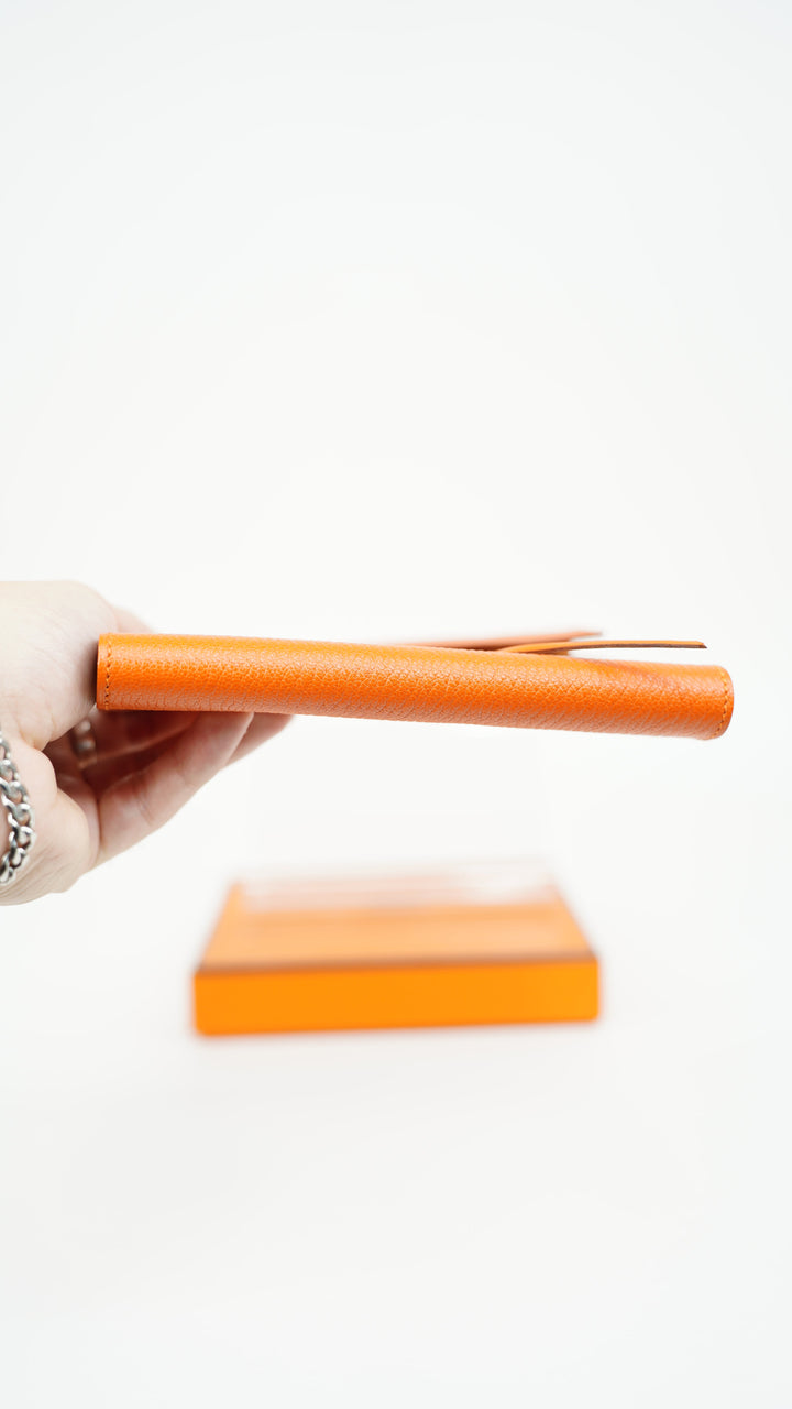 Hermes Serie Chevre Mysore Orange Book Cover Wallet BM10