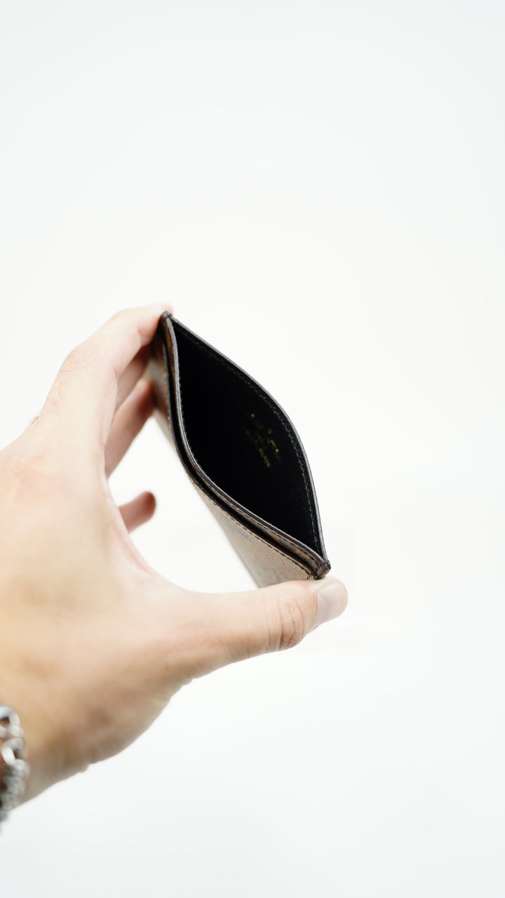 Louis Vuitton Monogram Reverse Camel x Black Card Holder Wallet BM35