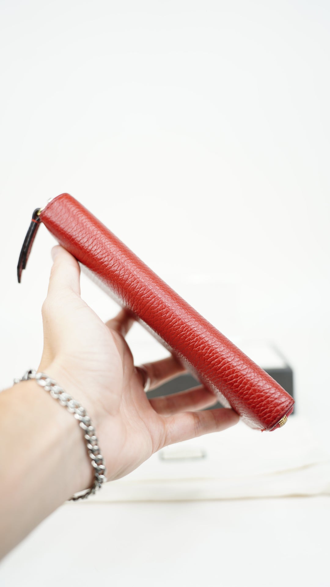 Gucci GG Marmont Leather Long Zippy Wallet Red BM46