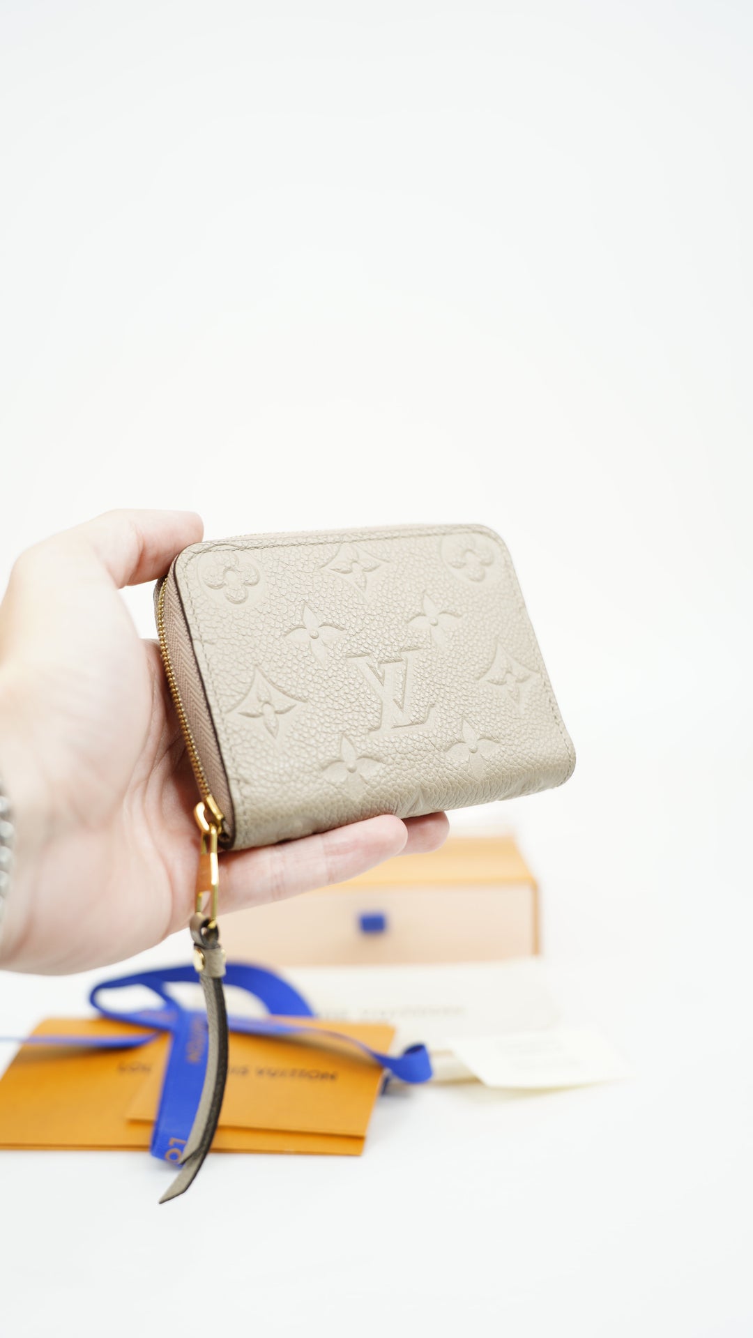 Louis Vuitton Empreinte Monogram Compact Zippy Coin Wallet Beige BM45