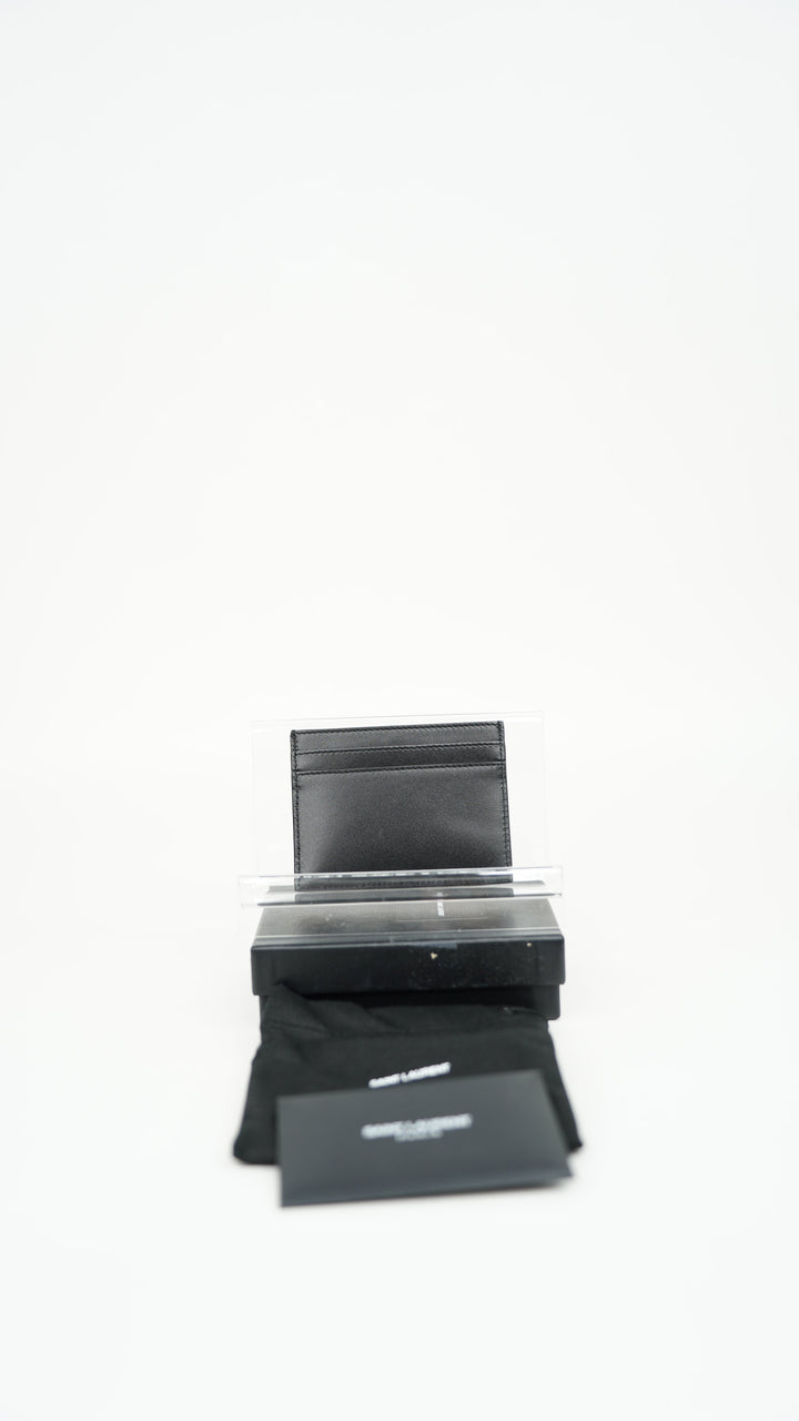 Saint Laurent Logo Leather Card Holder Black BM28