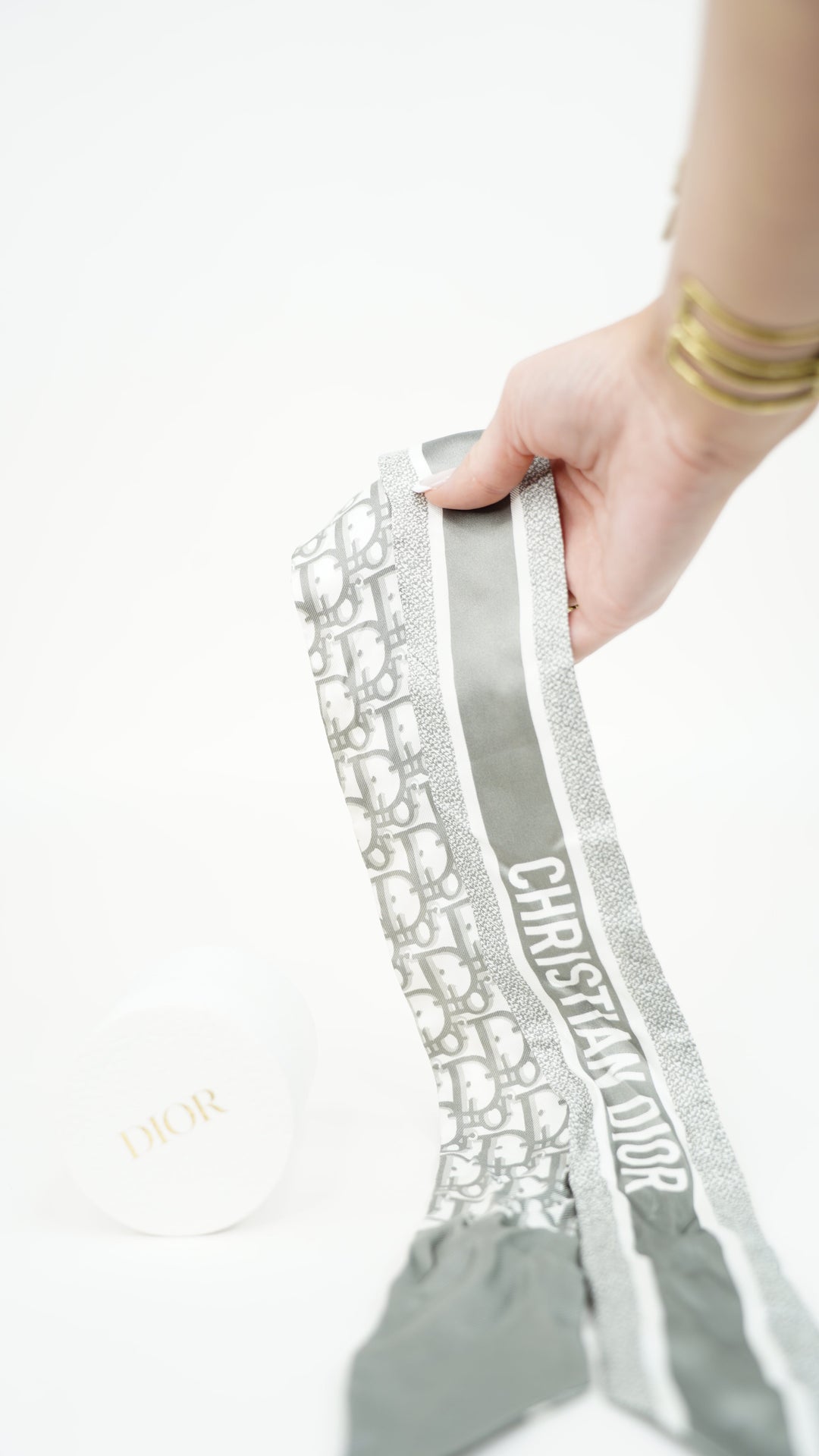 Dior Silk Scarf Gray BM38