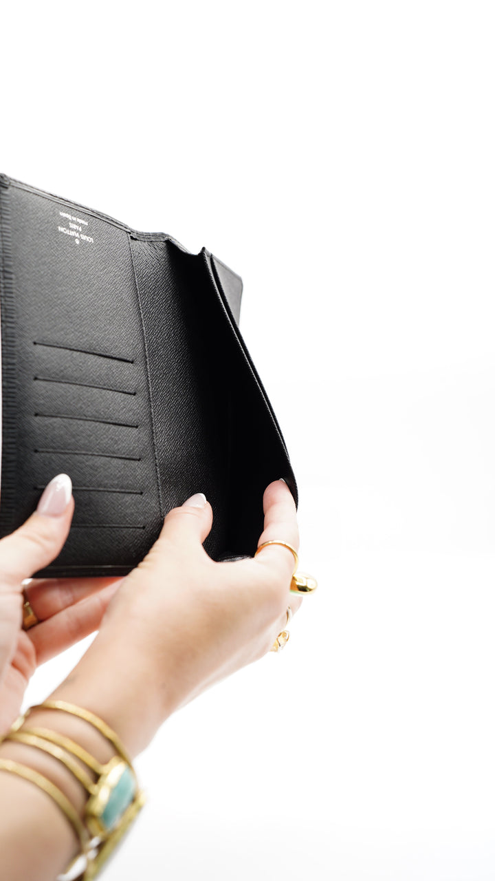 Louis Vuitton Epi Long Travel Bifold Wallet Black HI3