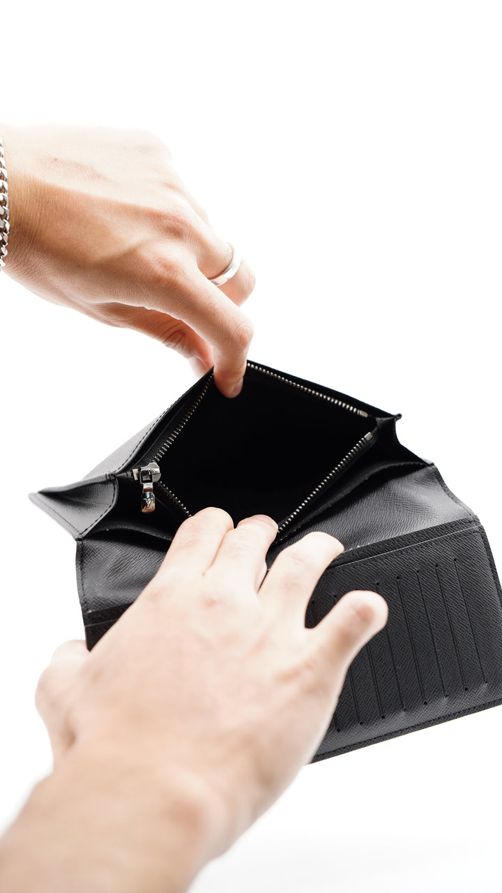 Louis Vuitton Monogram Eclipse Brazza Long Travel Bifold Wallet HI1