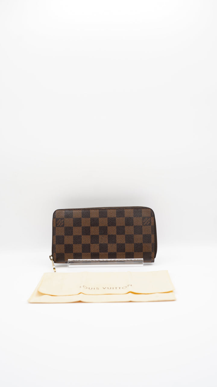 Louis Vuitton Damier Long Zippy Wallet Brown HI45