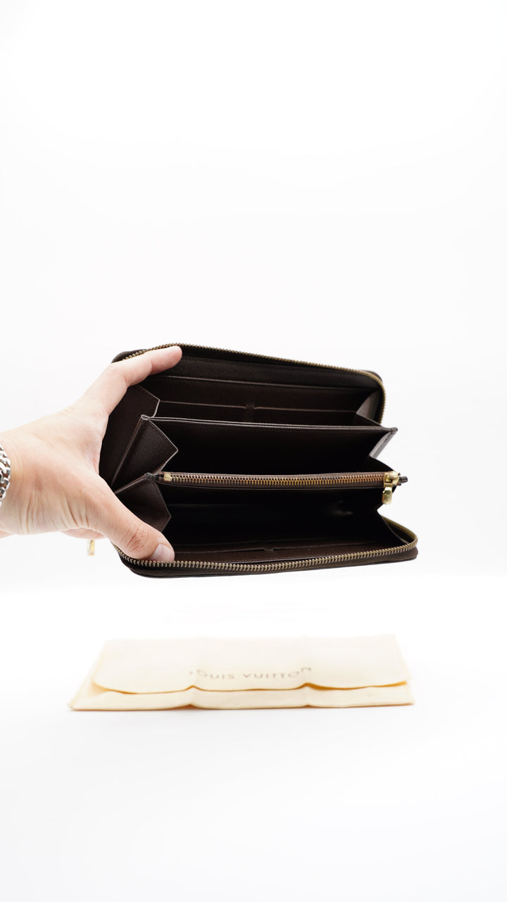 Louis Vuitton Damier Long Zippy Wallet Brown HI45