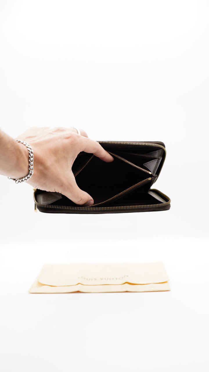 Louis Vuitton Damier Long Zippy Wallet Brown HI45