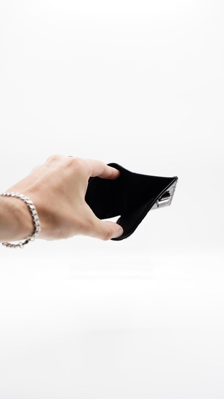 Gucci GG Shadow Monogram Compact Trifold Wallet Black MK28