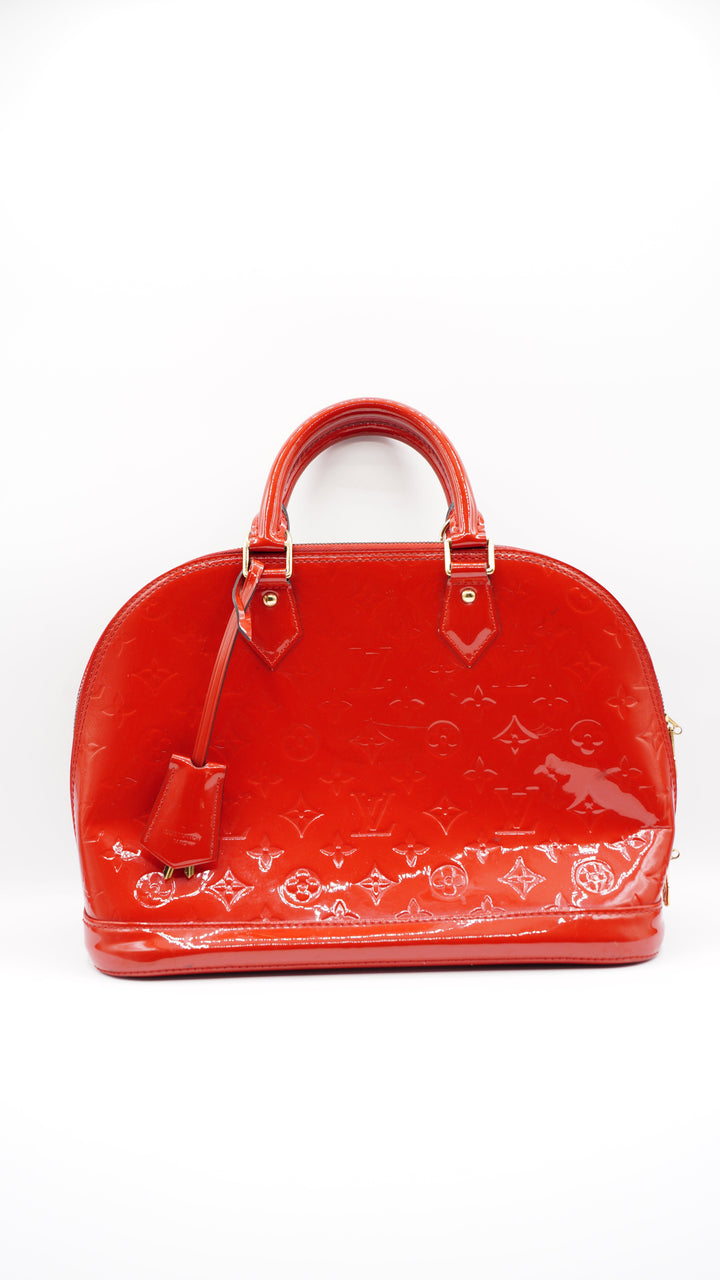 Louis Vuitton Monogram Vernis PM Alma Bag Red MK41