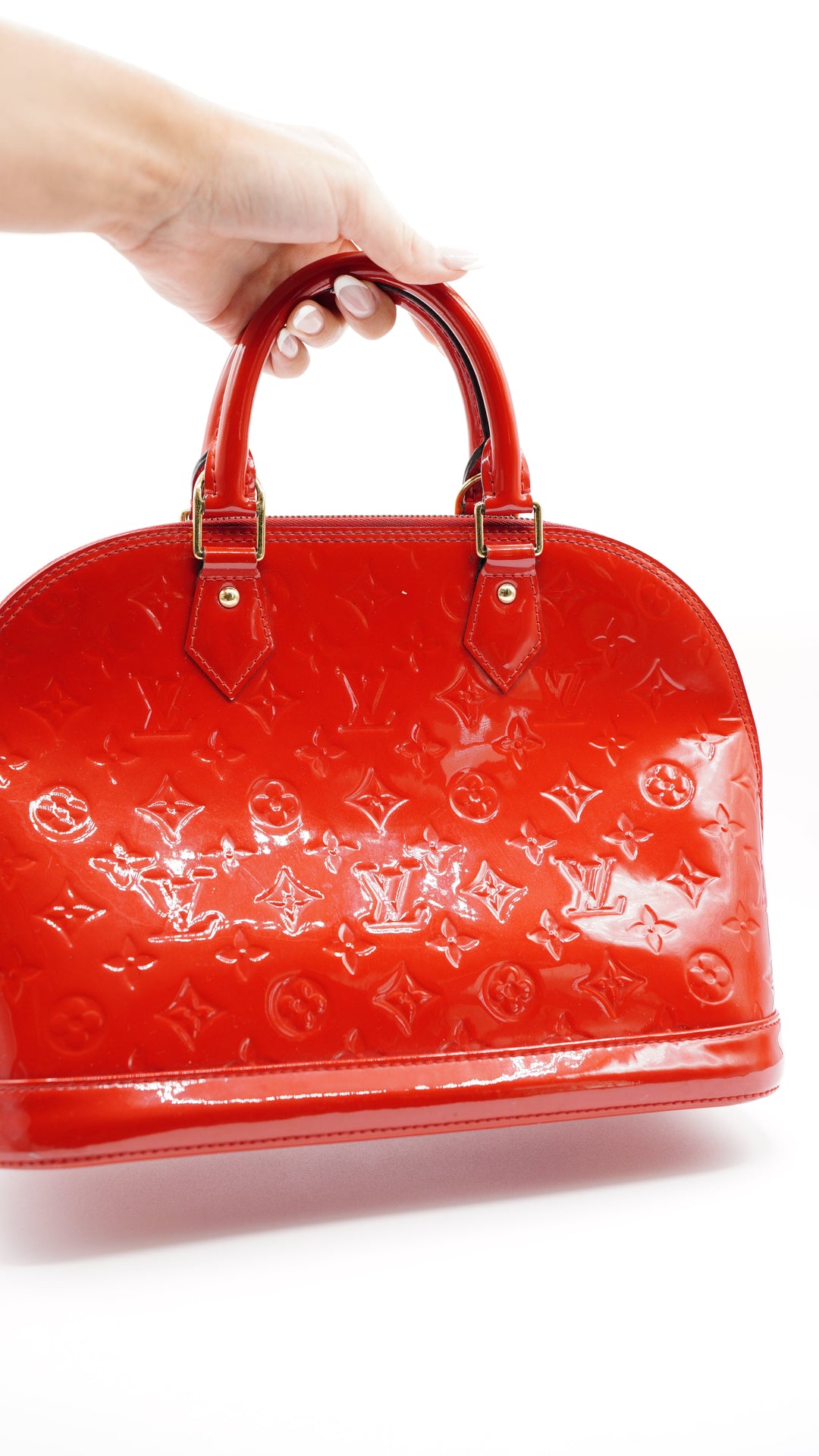 Louis Vuitton Monogram Vernis PM Alma Bag Red MK41